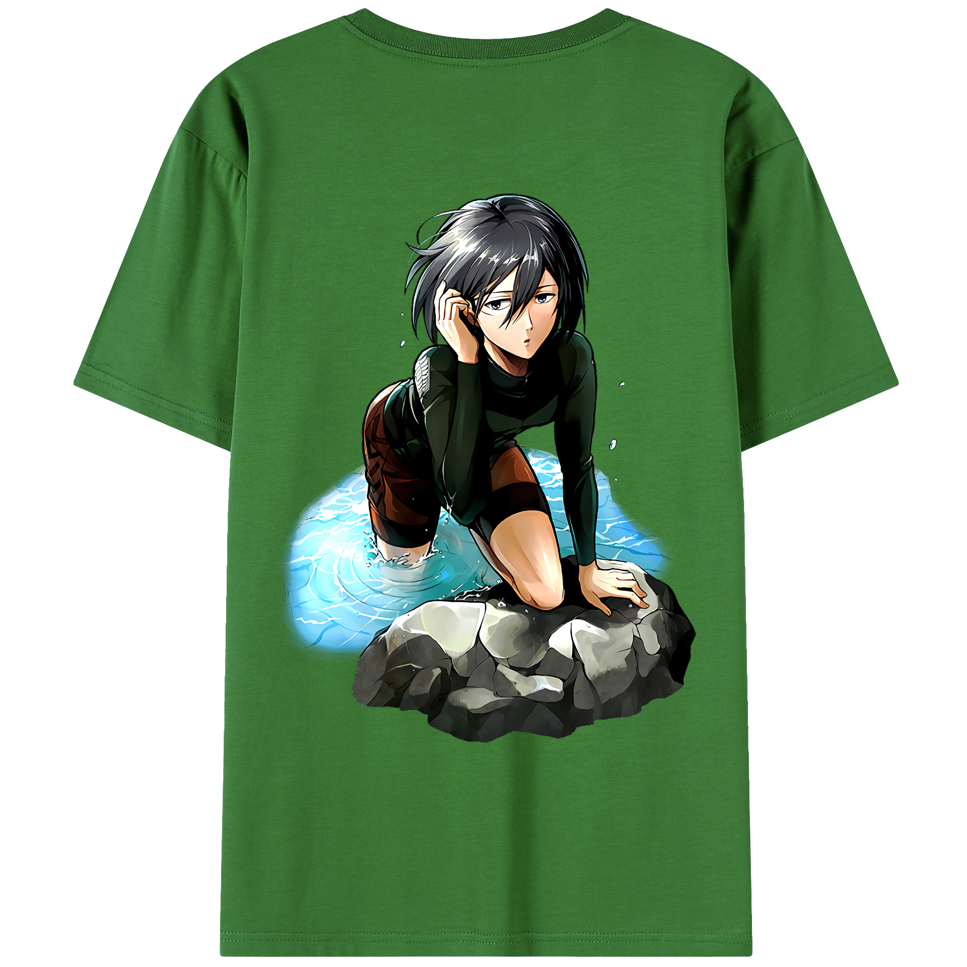 （画像用） 進撃の巨人 ミカサ·アッカーマン Attack on Titan Mikasa Ackerman レディース半袖Tシャツ(バックプリント)